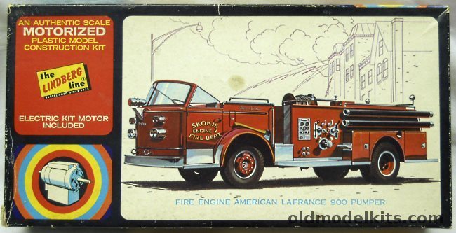 Lindberg 1/32 Motorized American Lafrance 900 Pumper Fire Truck, 6101M-150 plastic model kit